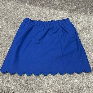 Linen Scalloped Mini Skirt